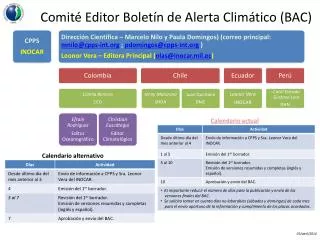 comit editor bolet n de alerta clim tico bac