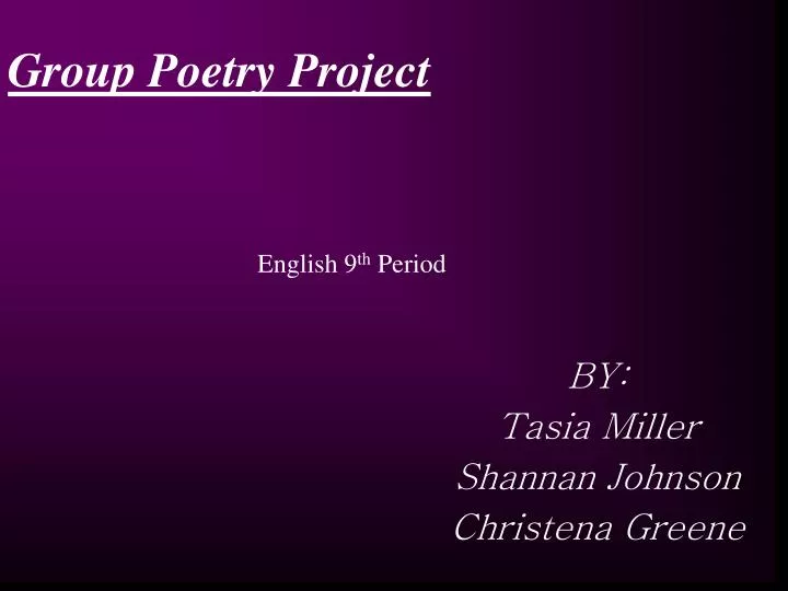 group poetry project