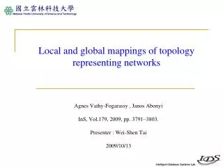 Local and global mappings of topology representing networks