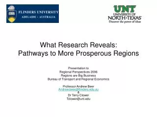 What Research Reveals: Pathways to More Prosperous Regions