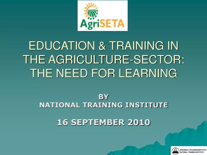 education training in the agriculture sector the need for learning
