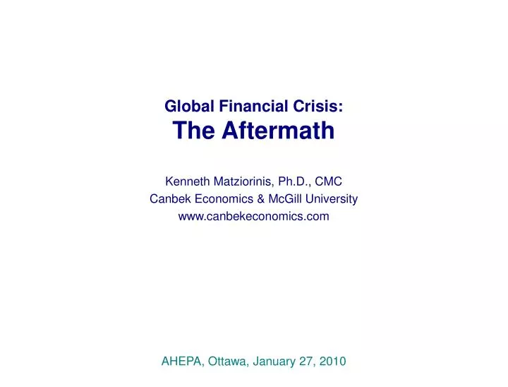 global financial crisis the aftermath