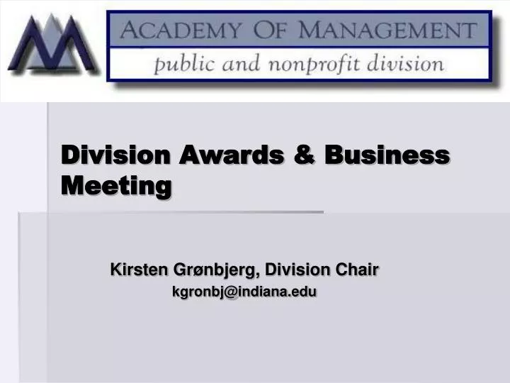 division awards business meeting