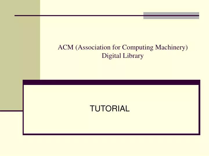 acm association for computing machinery digital library
