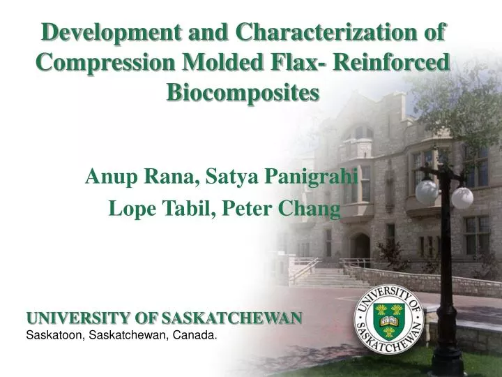 development and characterization of compression molded flax reinforced biocomposites
