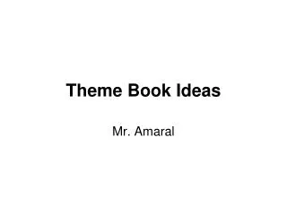 Theme Book Ideas