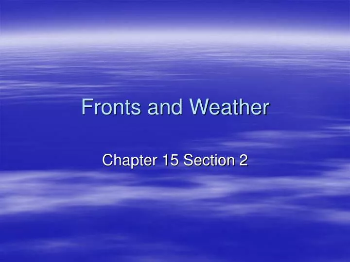 fronts and weather