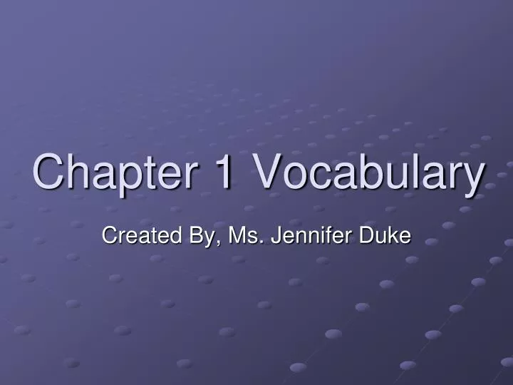 chapter 1 vocabulary