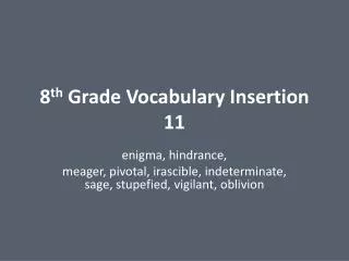 8 th Grade Vocabulary Insertion 11