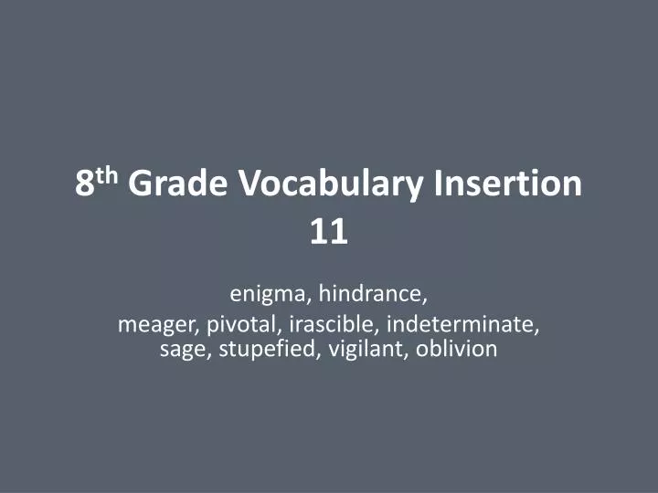 8 th grade vocabulary insertion 11