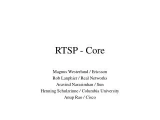 RTSP - Core