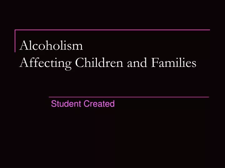 alcoholism affecting children and families