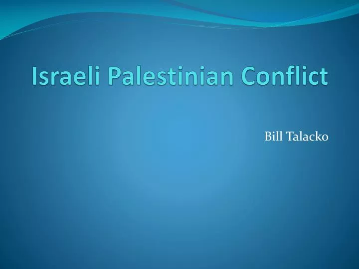 israeli palestinian conflict