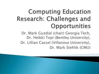 Computing Education Research: Challenges and Opportunities