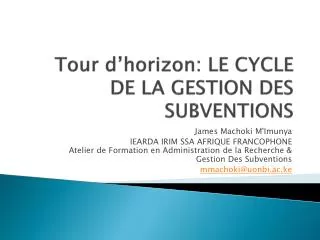 tour d horizon le cycle d e la gestion des subventions