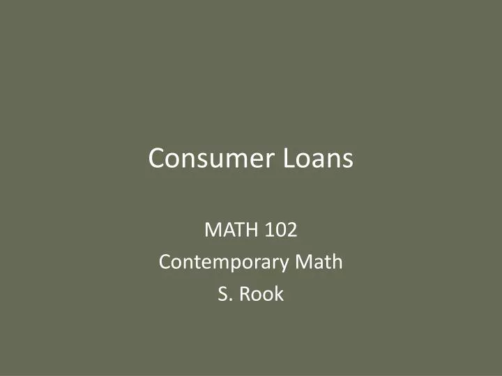 consumer loans