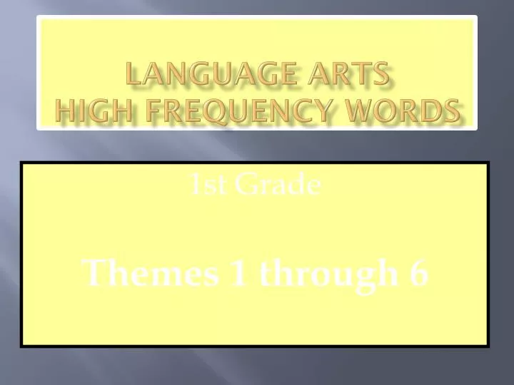 language arts high frequency words