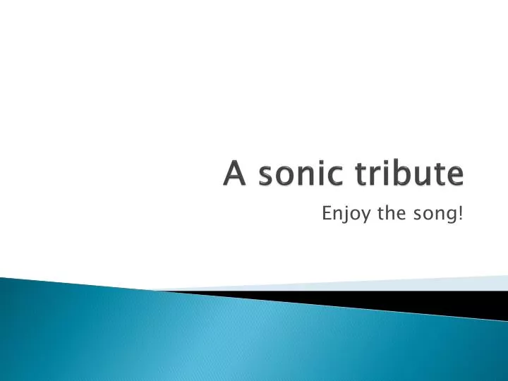 a sonic tribute
