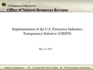 Implementation of the U.S. Extractive Industries Transparency Initiative (USEITI)