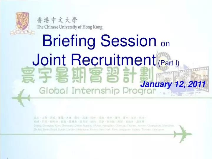 briefing session on joint recruitment part i