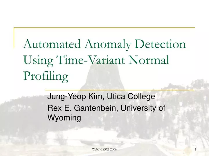 automated anomaly detection using time variant normal profiling