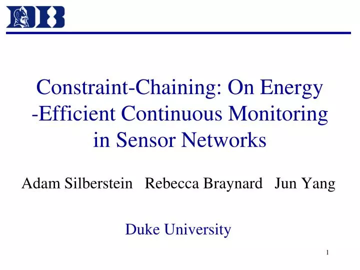 constraint chaining on energy efficient continuous monitoring in sensor networks