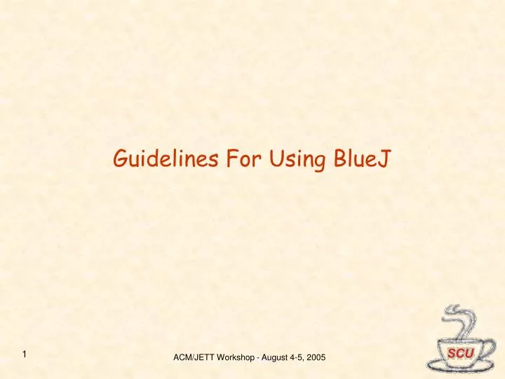 guidelines for using bluej