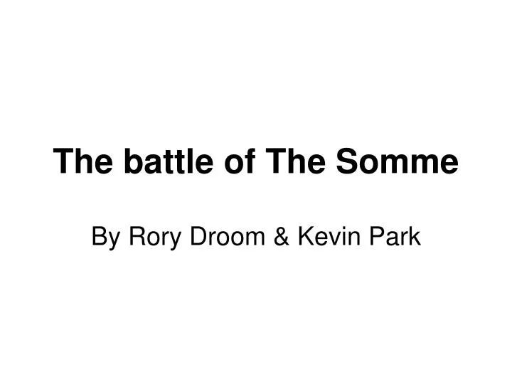 the battle of the somme
