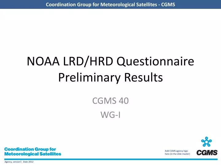 noaa lrd hrd questionnaire preliminary results