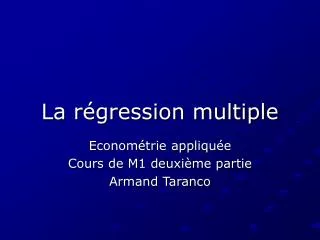 la r gression multiple