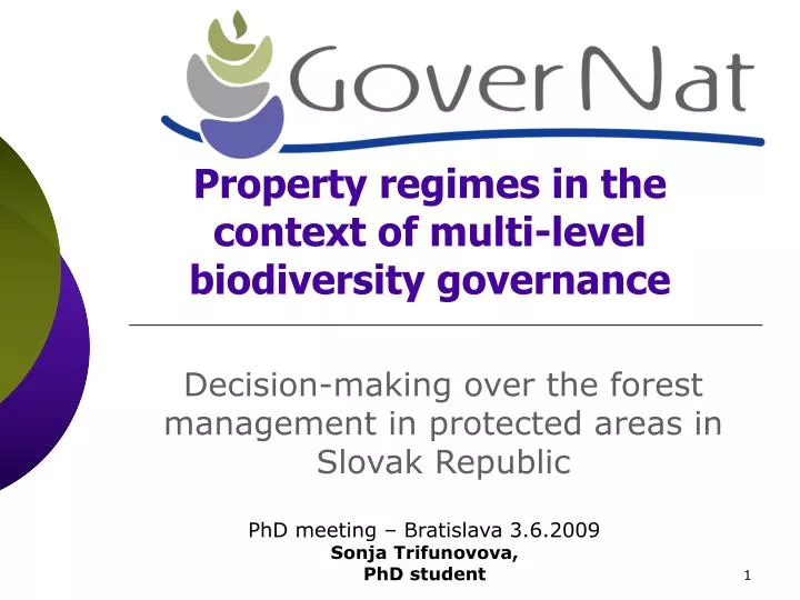 property regimes in the context of multi level biodiversity governance
