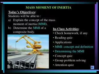 MASS MOMENT OF INERTIA