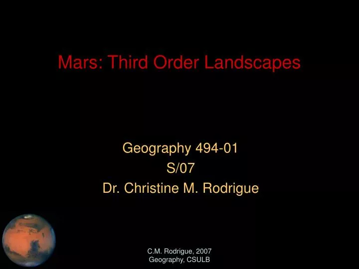mars third order landscapes