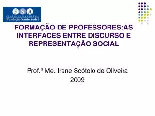forma o de professores as interfaces entre discurso e representa o social
