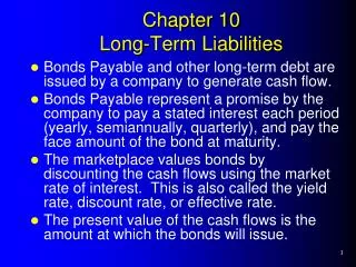 Chapter 10 Long-Term Liabilities