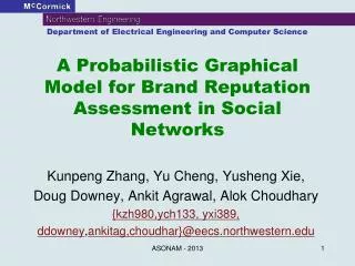 A Probabilistic Graphical Model for Brand Reputation Assessment in Social Networks