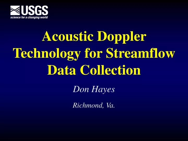 acoustic doppler technology for streamflow data collection