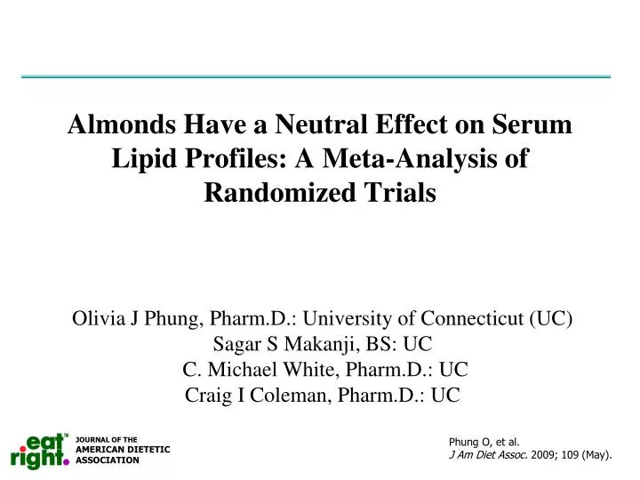 almonds have a neutral effect on serum lipid profiles a meta analysis of randomized trials