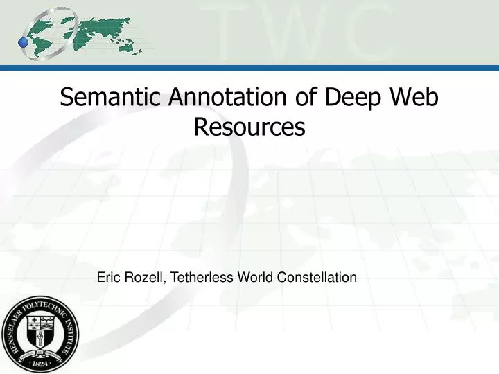 semantic annotation of deep web resources