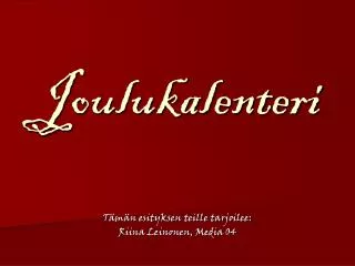 Joulukalenteri