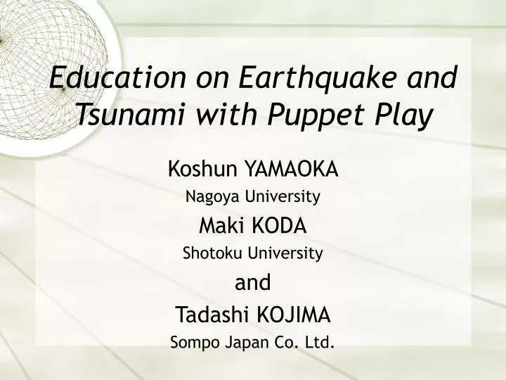 education on earthquake and tsunami with puppet play