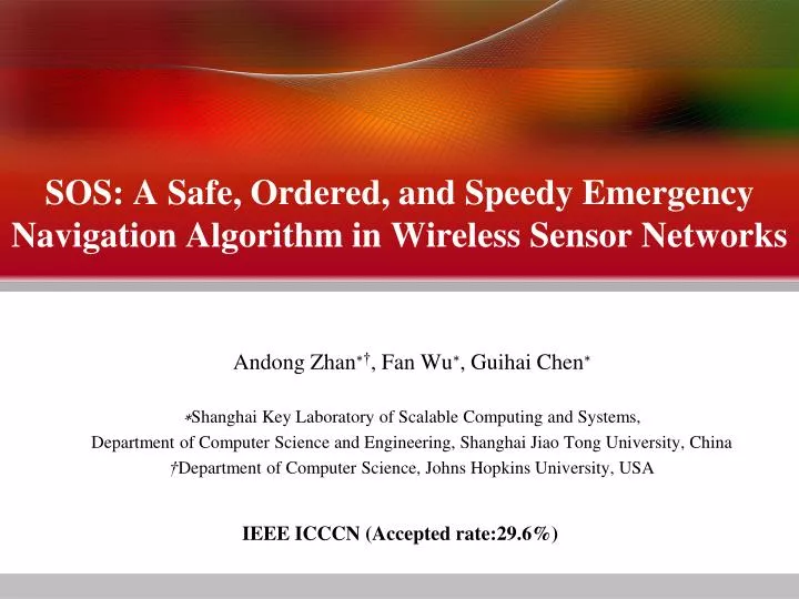 sos a safe ordered and speedy emergency navigation algorithm in wireless sensor networks