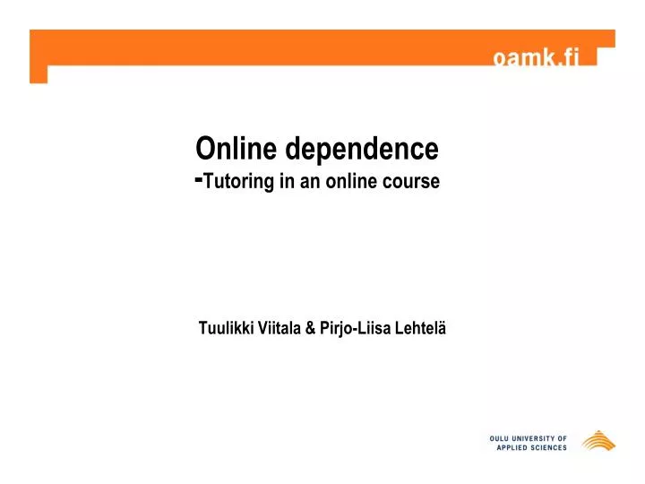 online dependence tutoring in an online course