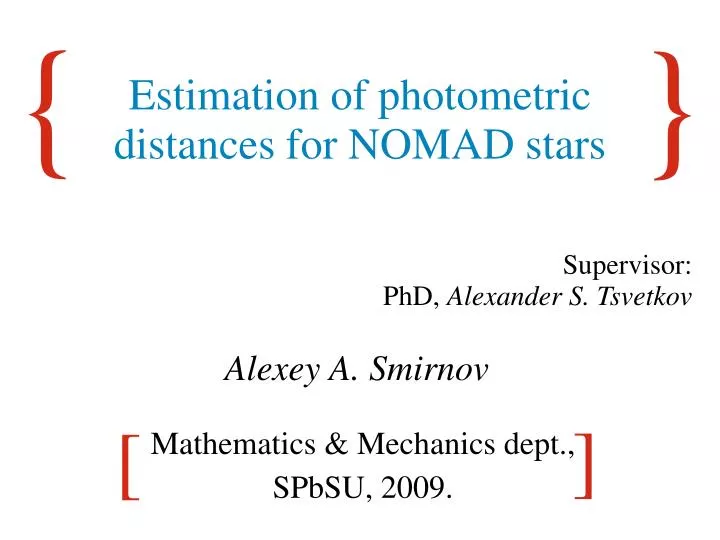 mathematics mechanics dept spbsu 2009