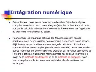int gration num rique