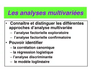 les analyses multivari es