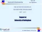 THE SEVENTH EUROPEAN FRAMEWORK PROGRAMME 2007 - 2013 - slide 1