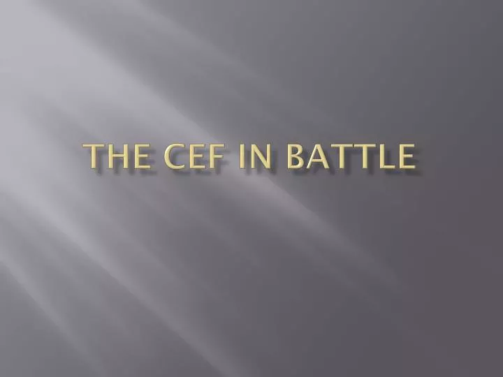 the cef in battle