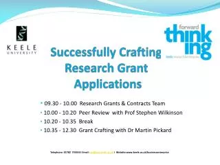 Successfully Crafting Research Grant Applications