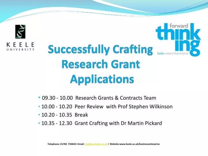 successfully crafting research grant applications
